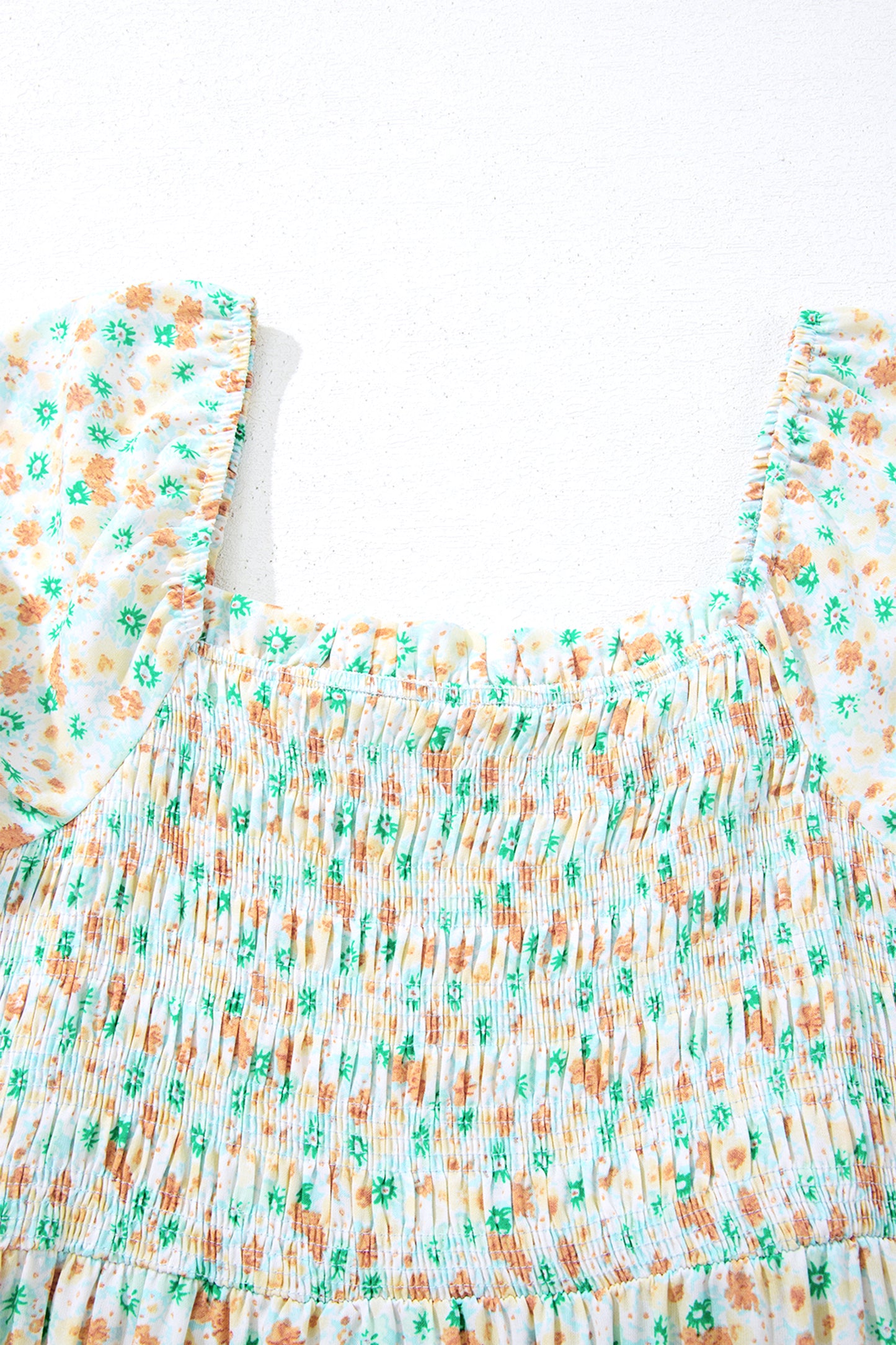 Floral Short Shirred Maxi Dress