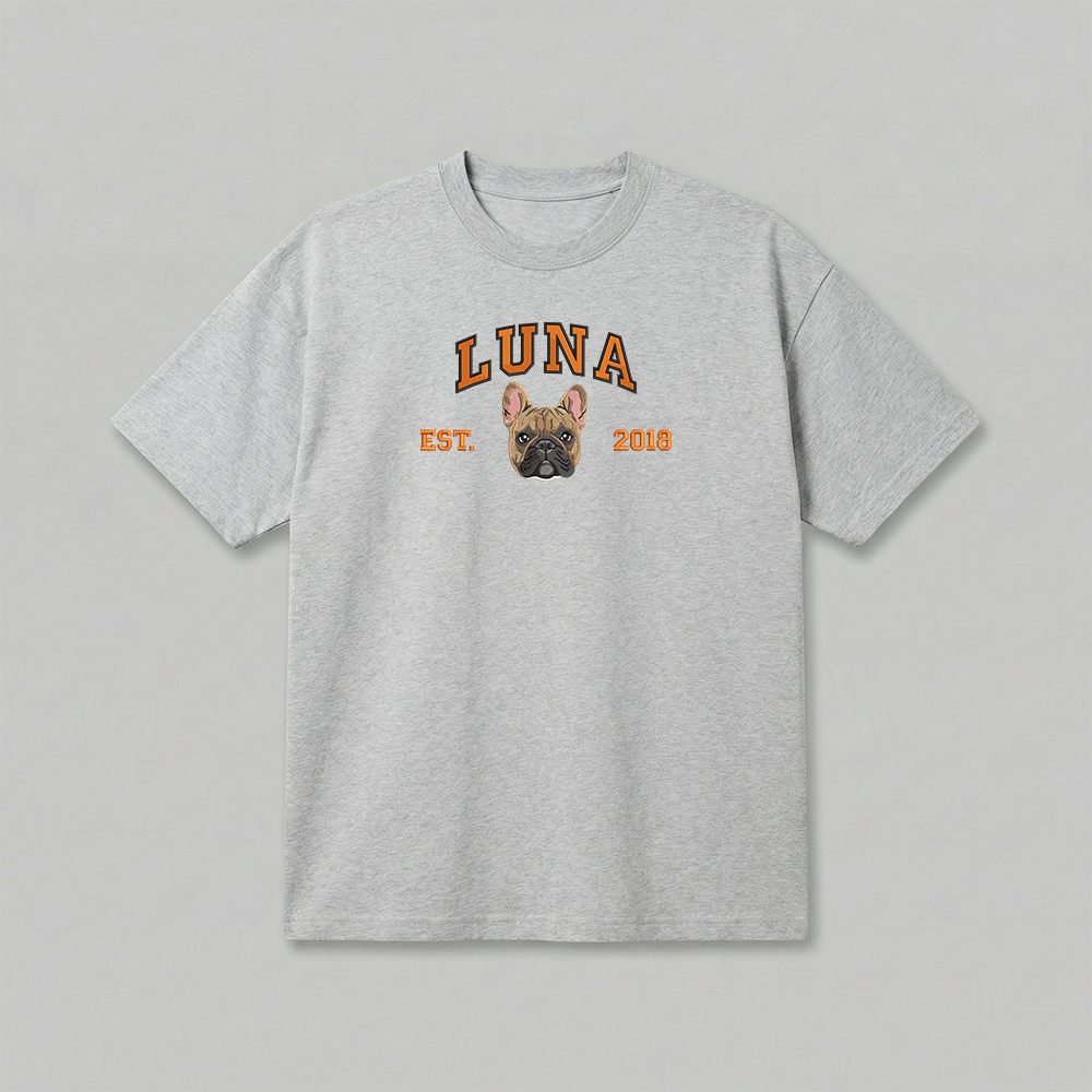 Heavyweight Pet Embroidered T-Shirt – Full Color