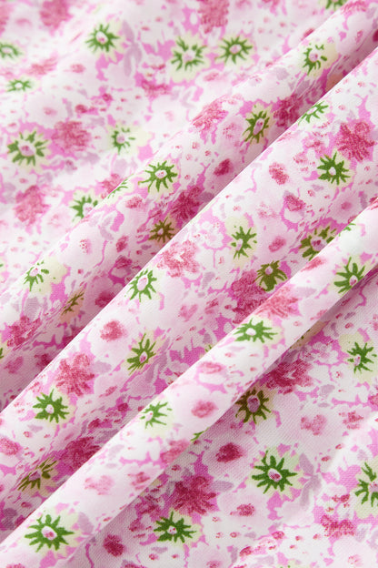 Floral Short Shirred Maxi Dress
