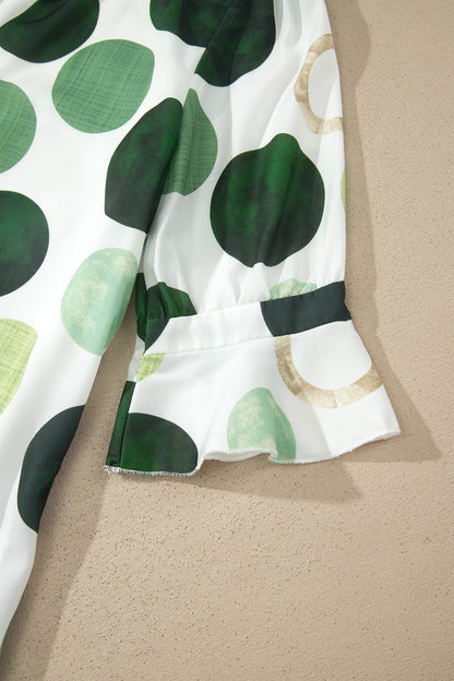 Polka Dot Flounced Mini Dress