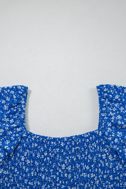 Ditsy Smocked Ruffle Floral Dress