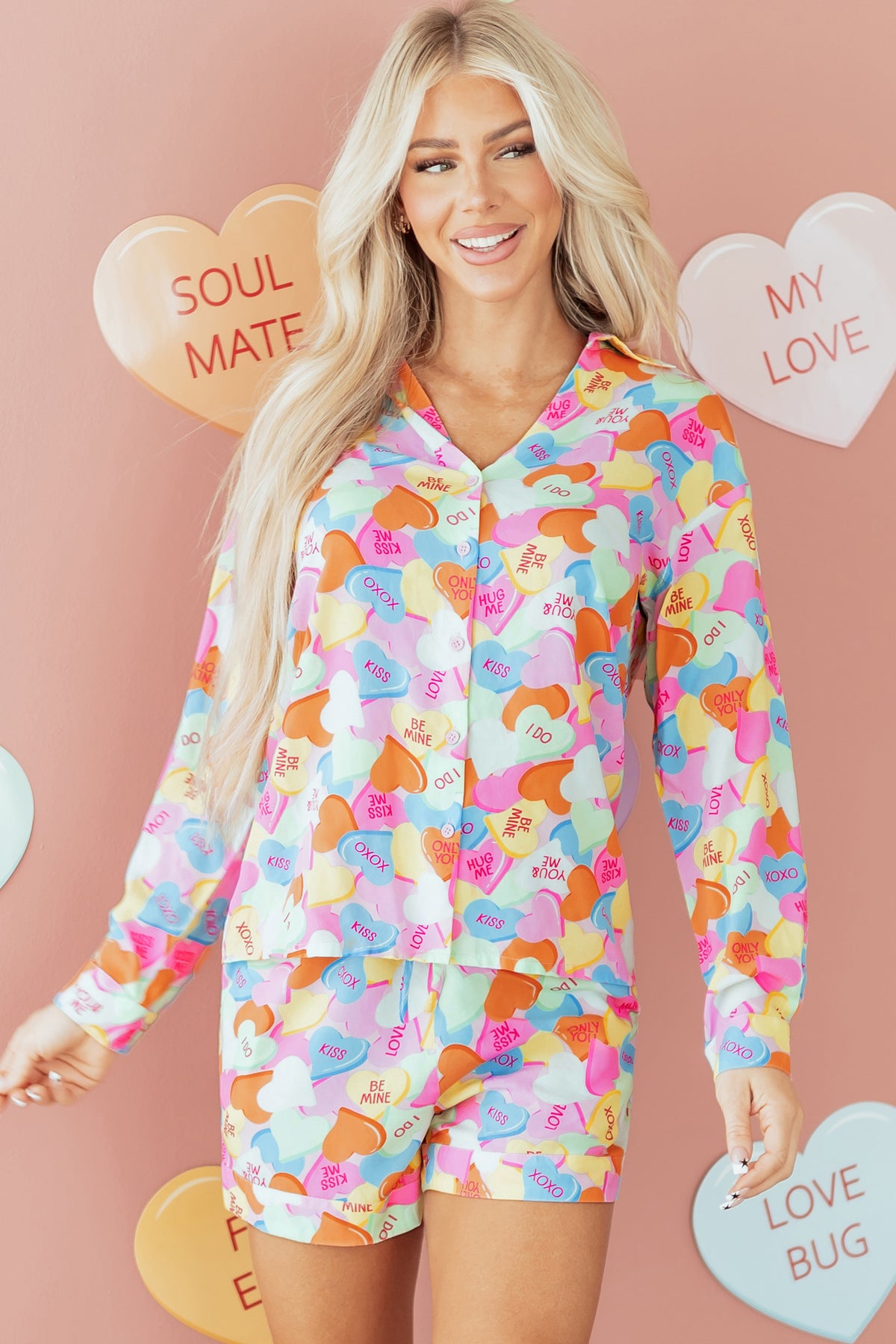 Valentines Candy V-neck Lounge Set