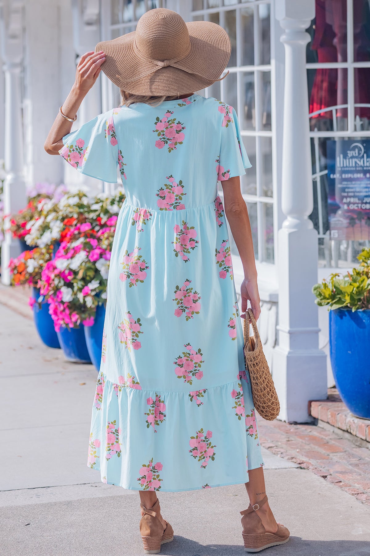 Short Sleeve Floral Maxi Dress