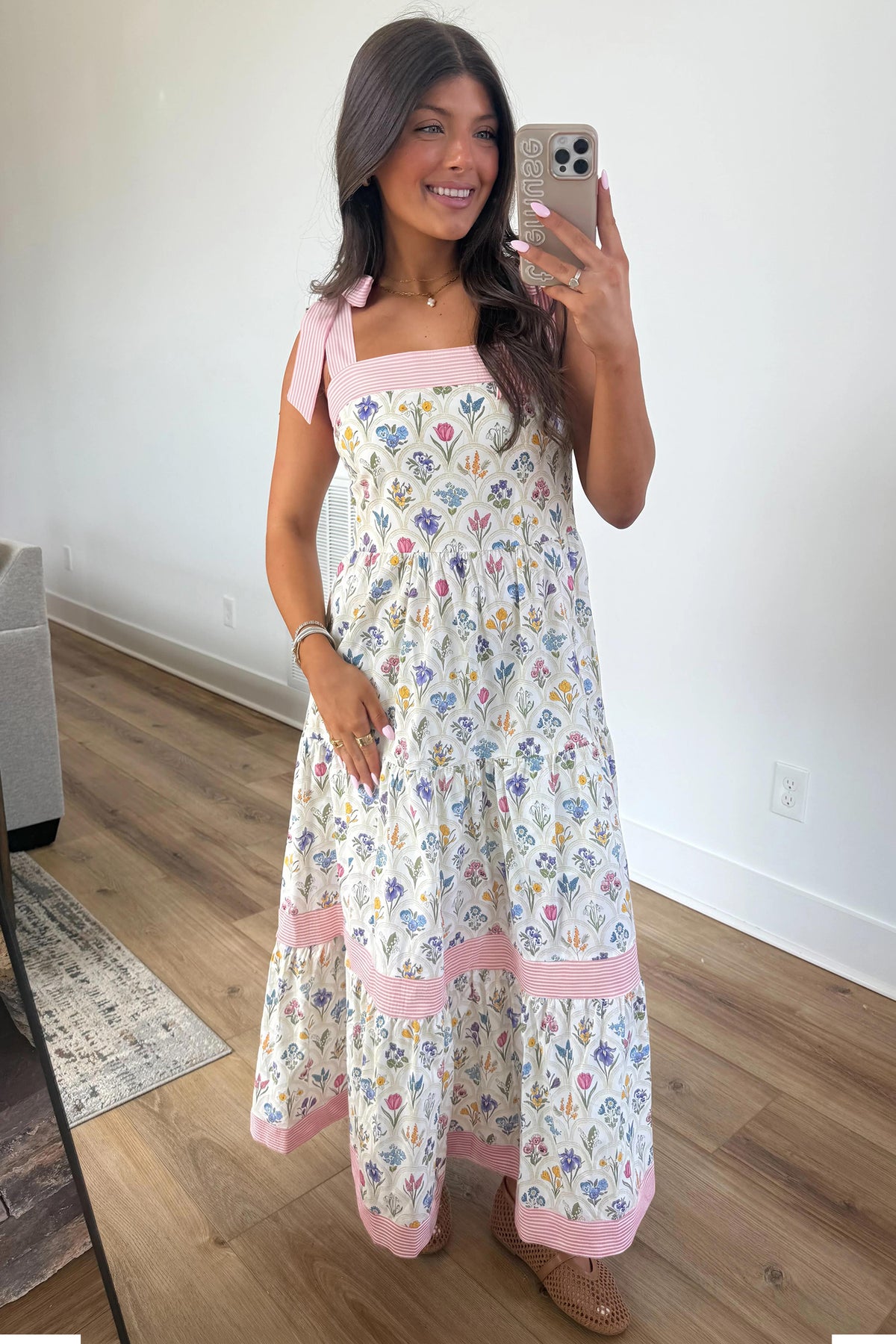 Striped Maxi Floral Dress