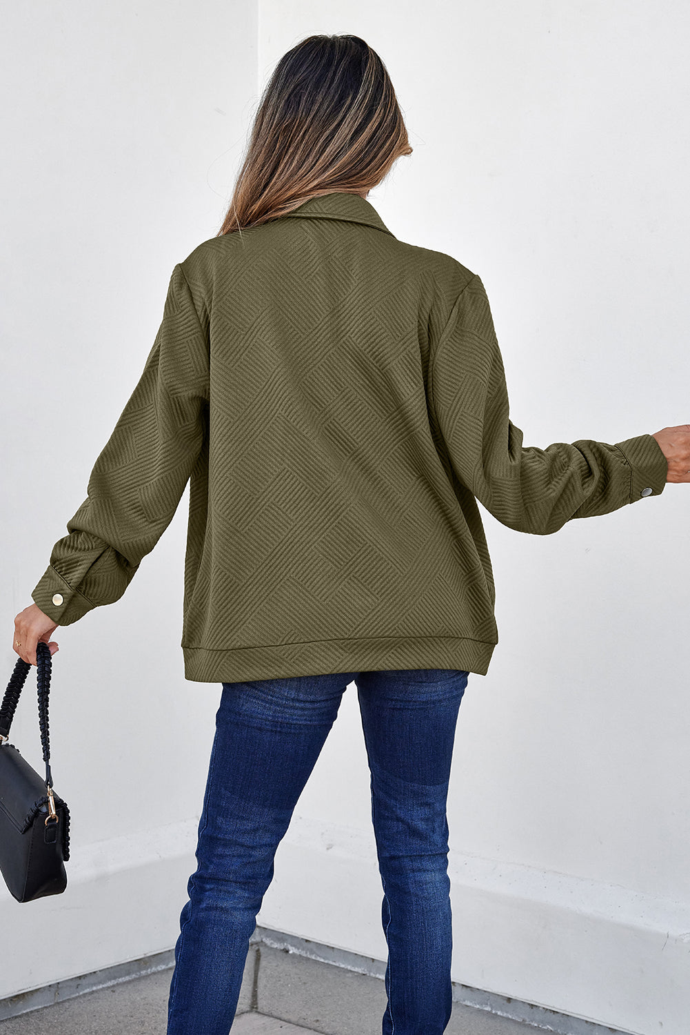 Blackish Color Zip Button Jackets