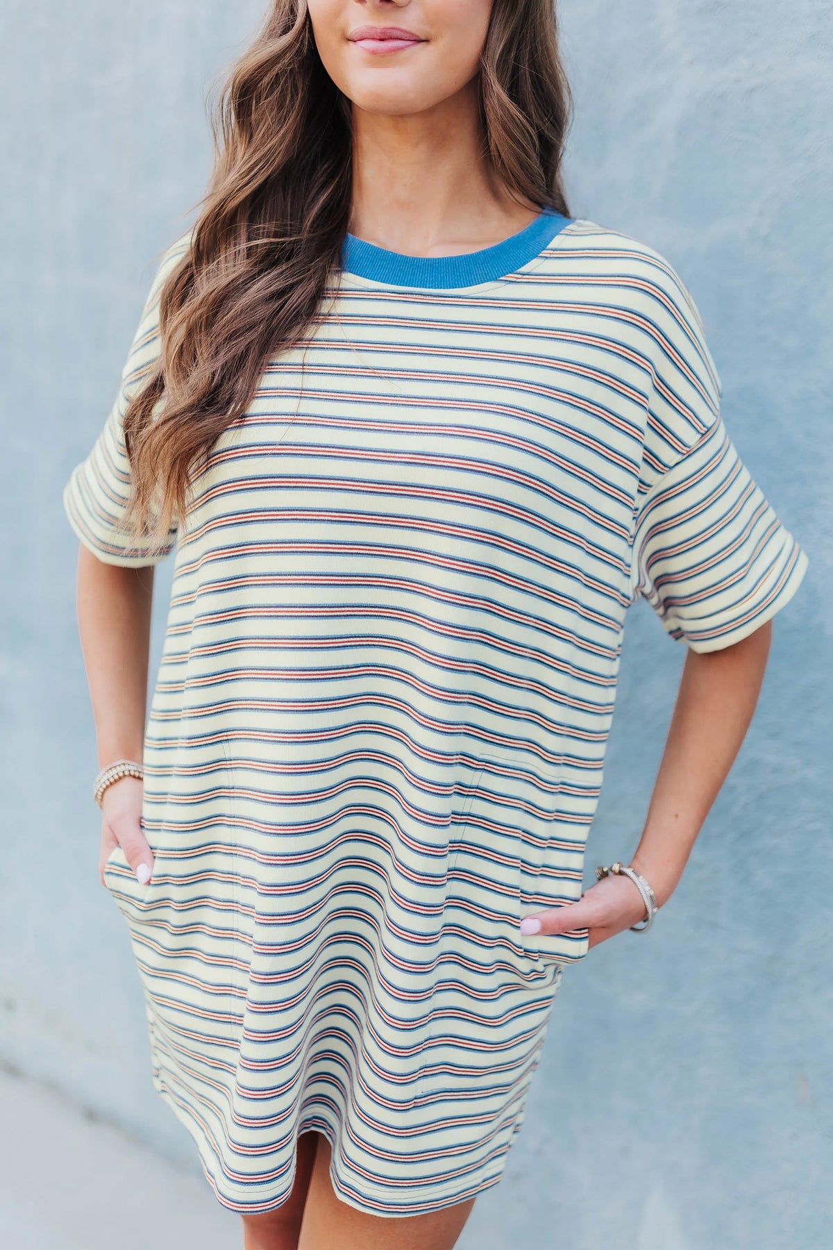Stripe Mini T Shirt Dresses
