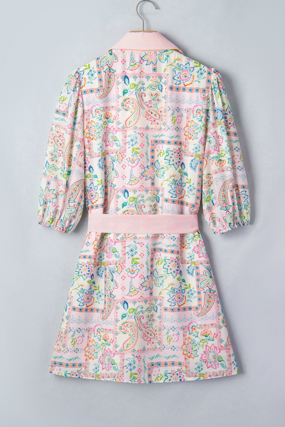 Boho Color Block Floral Dress