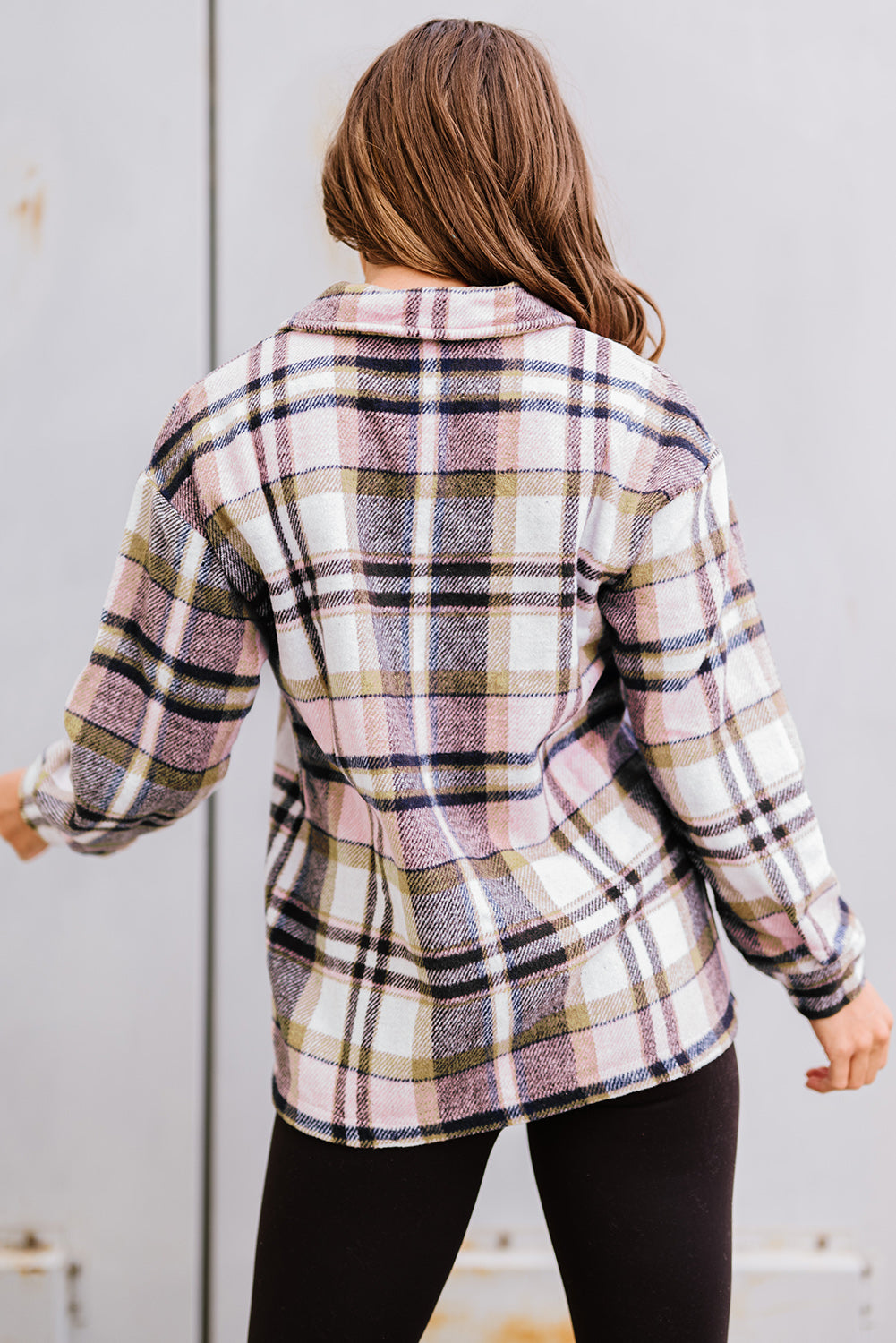 Fiery Geometric Pocketed Plaid Shackets