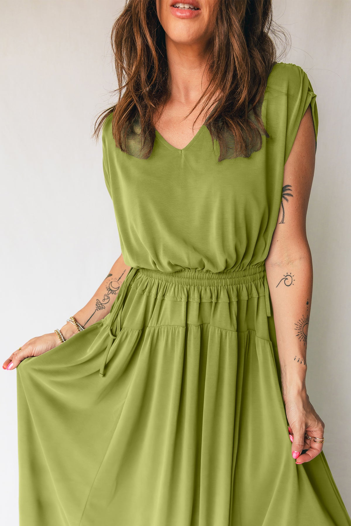 Fern V-neck Tunic Maxi Dress