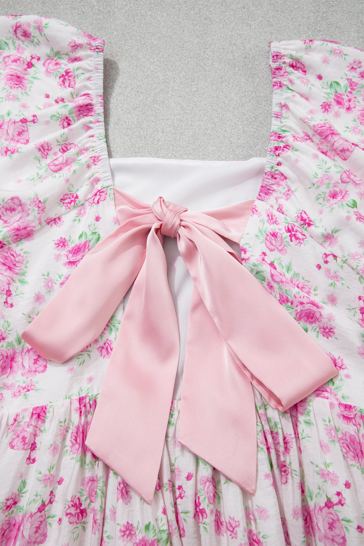 Square Neck Mini Floral Dress