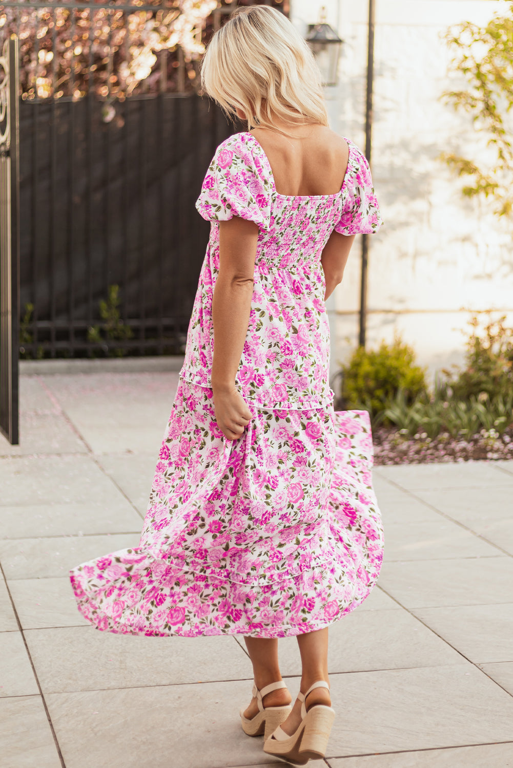 Dainty Floral Smocked Maxi Dress