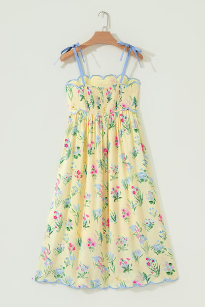 High Waist Midi Floral Dress