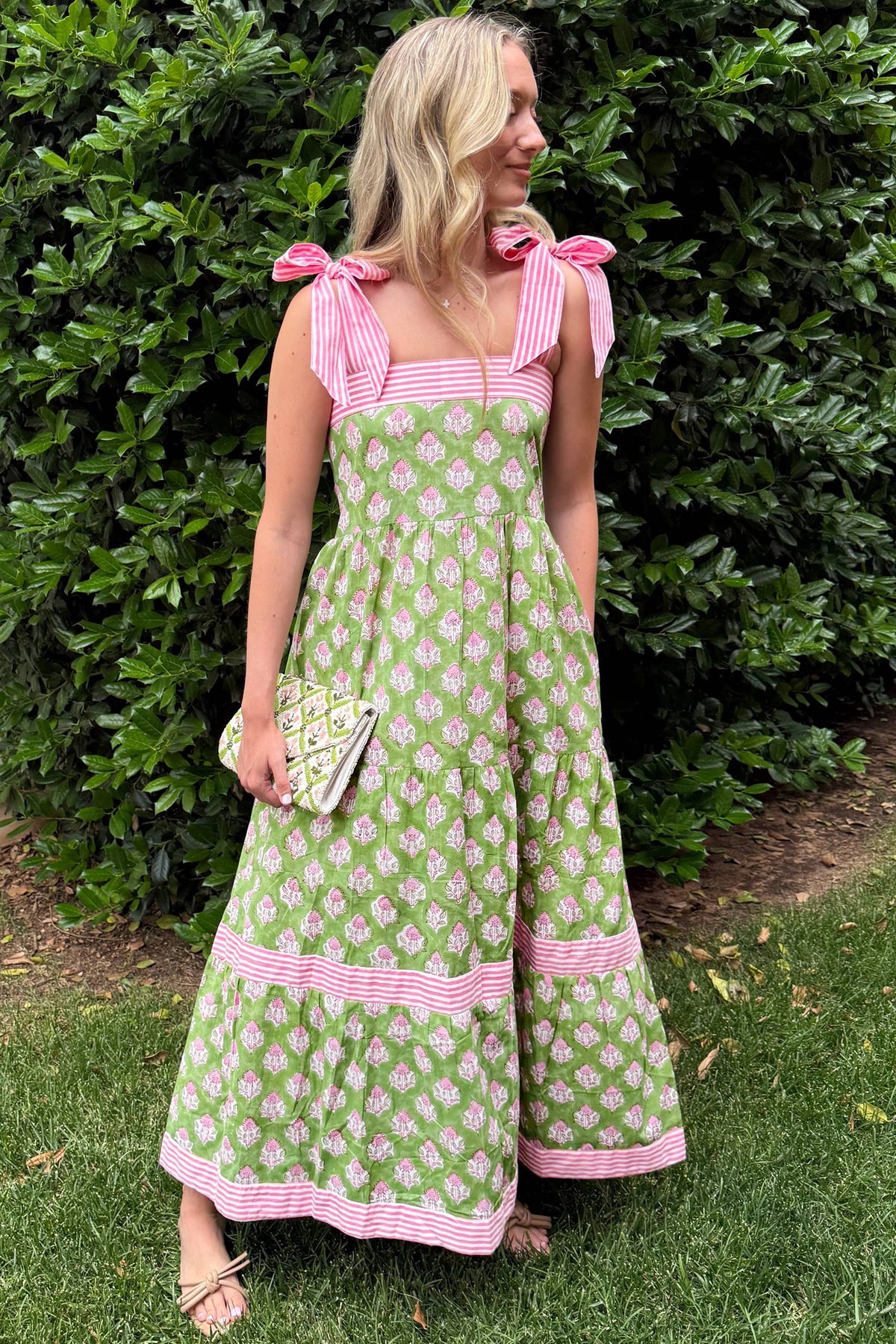 Striped Maxi Floral Dress