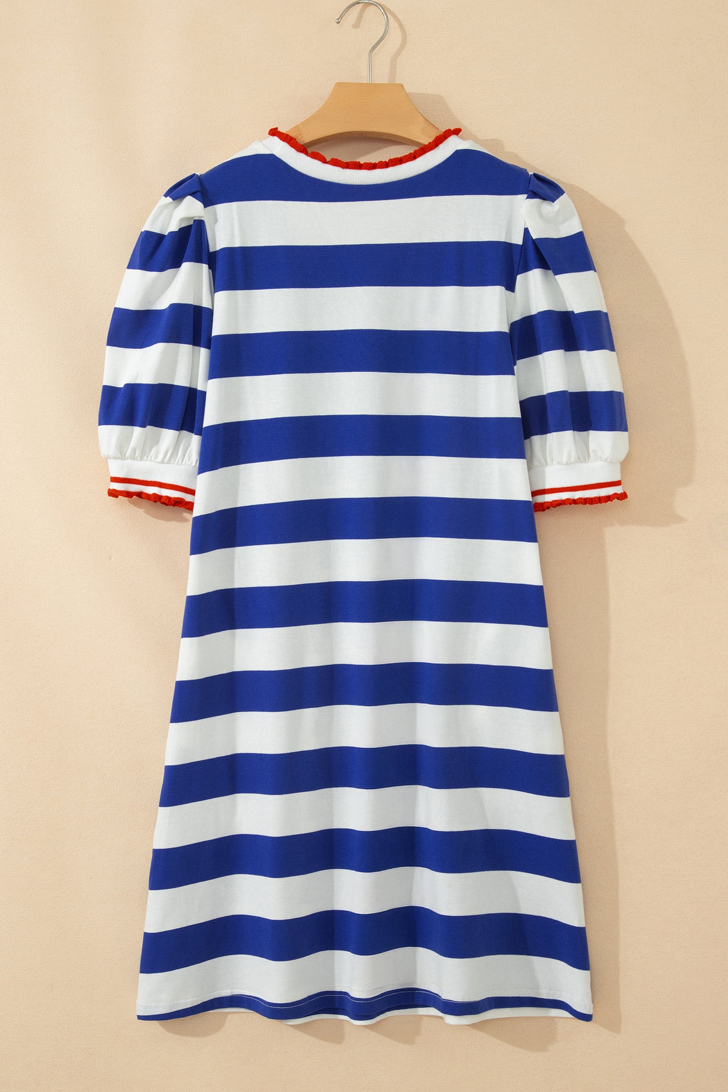 Stripe Puff Sleeve Mini Dress