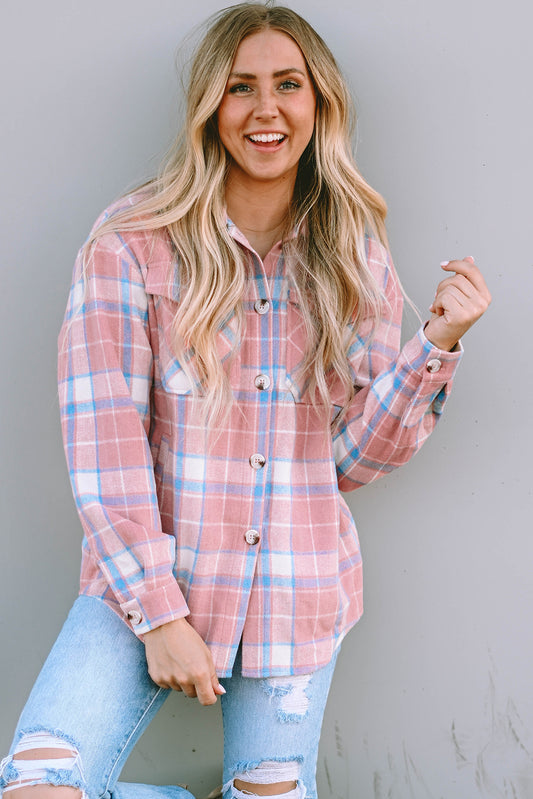 Flap Pocket Flannel Plaid Shackets