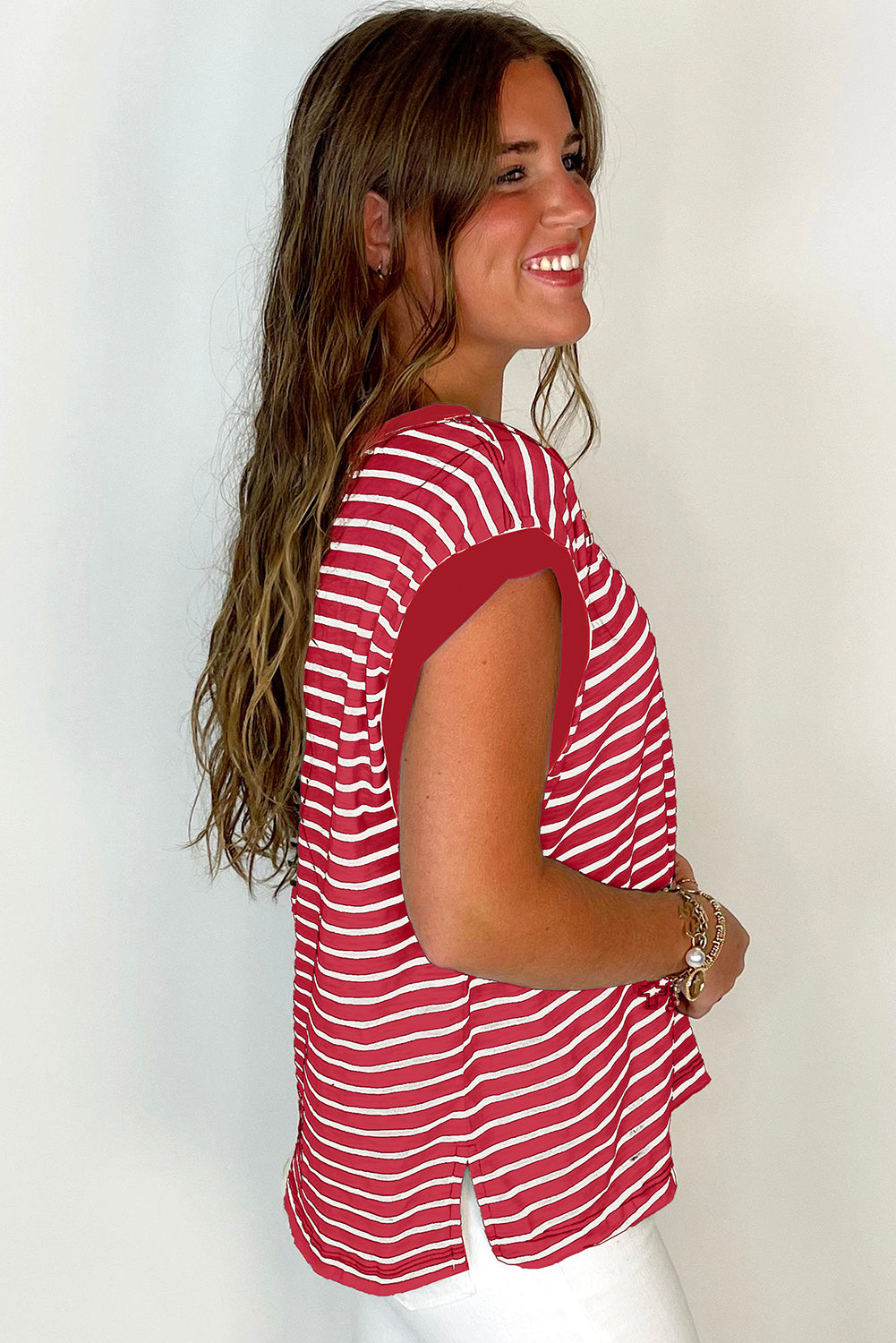 Stripe Chest Pocket Tank Top