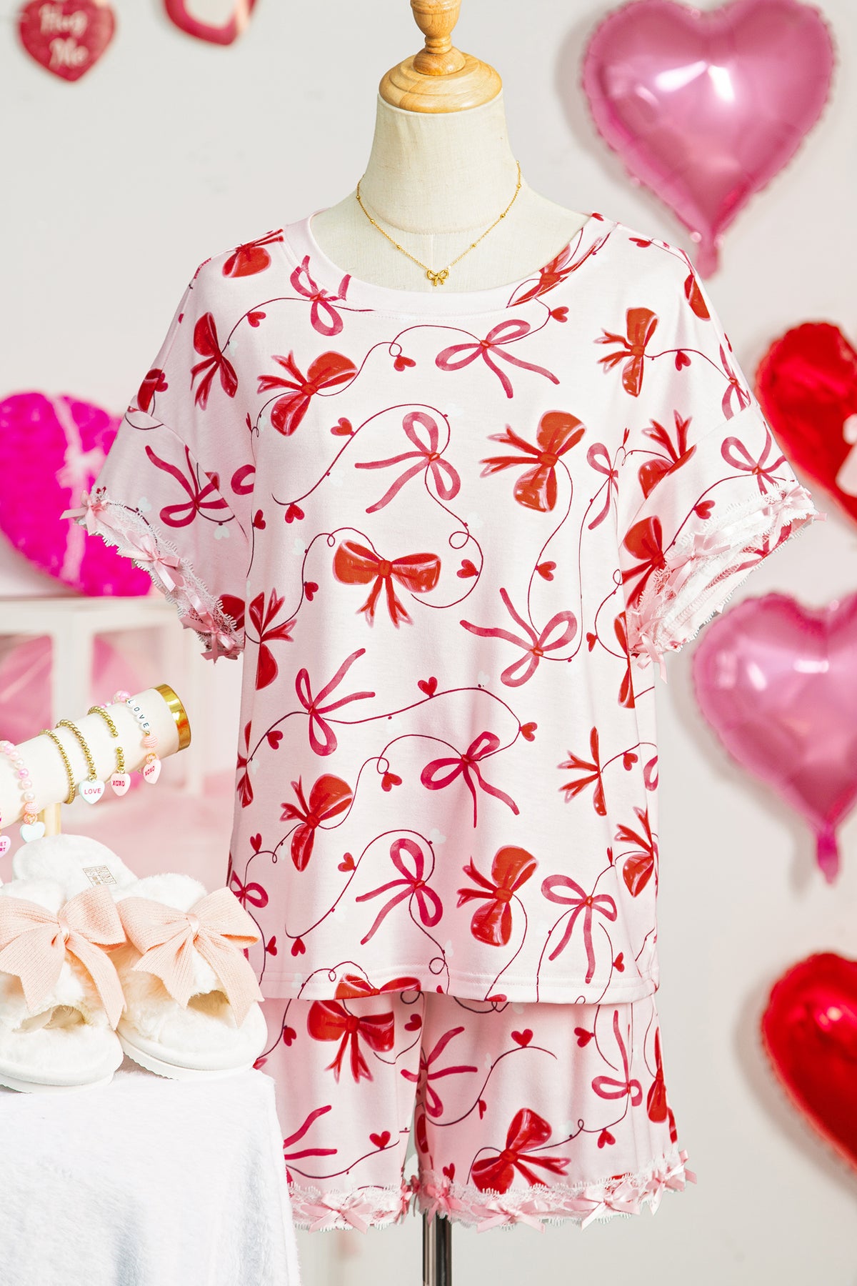Romantic Bow Drawstring Lounge Set