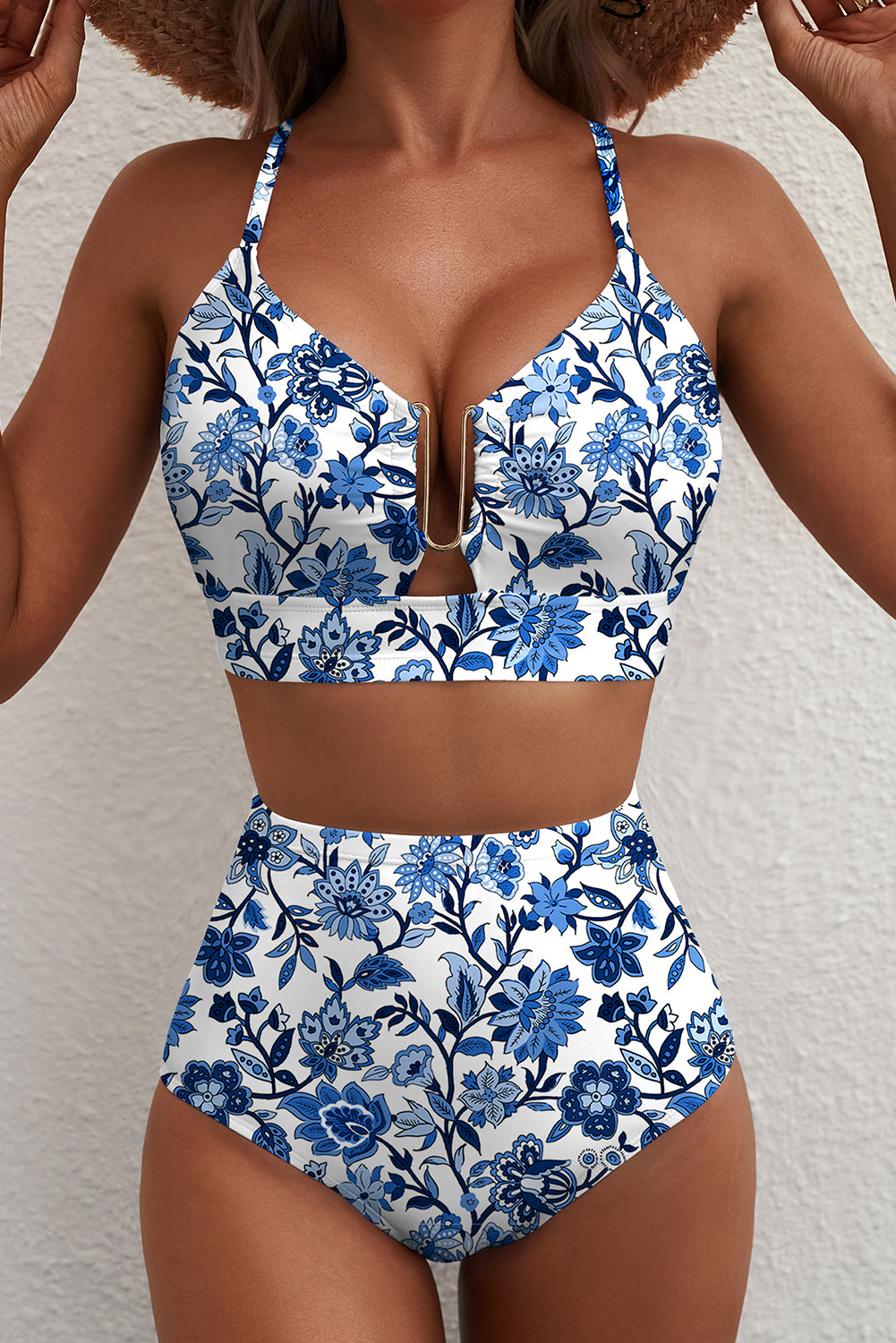 Floral High Waist Bikini Set