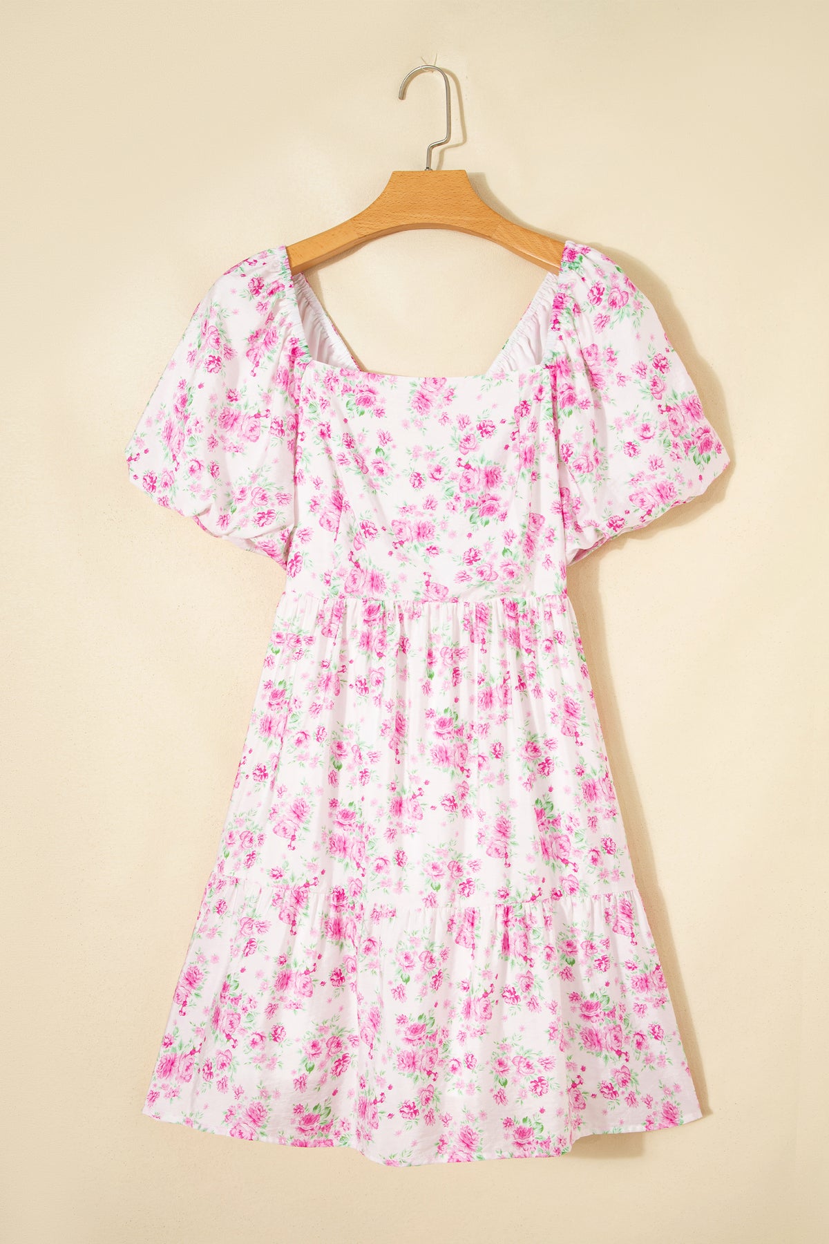 Square Neck Mini Floral Dress