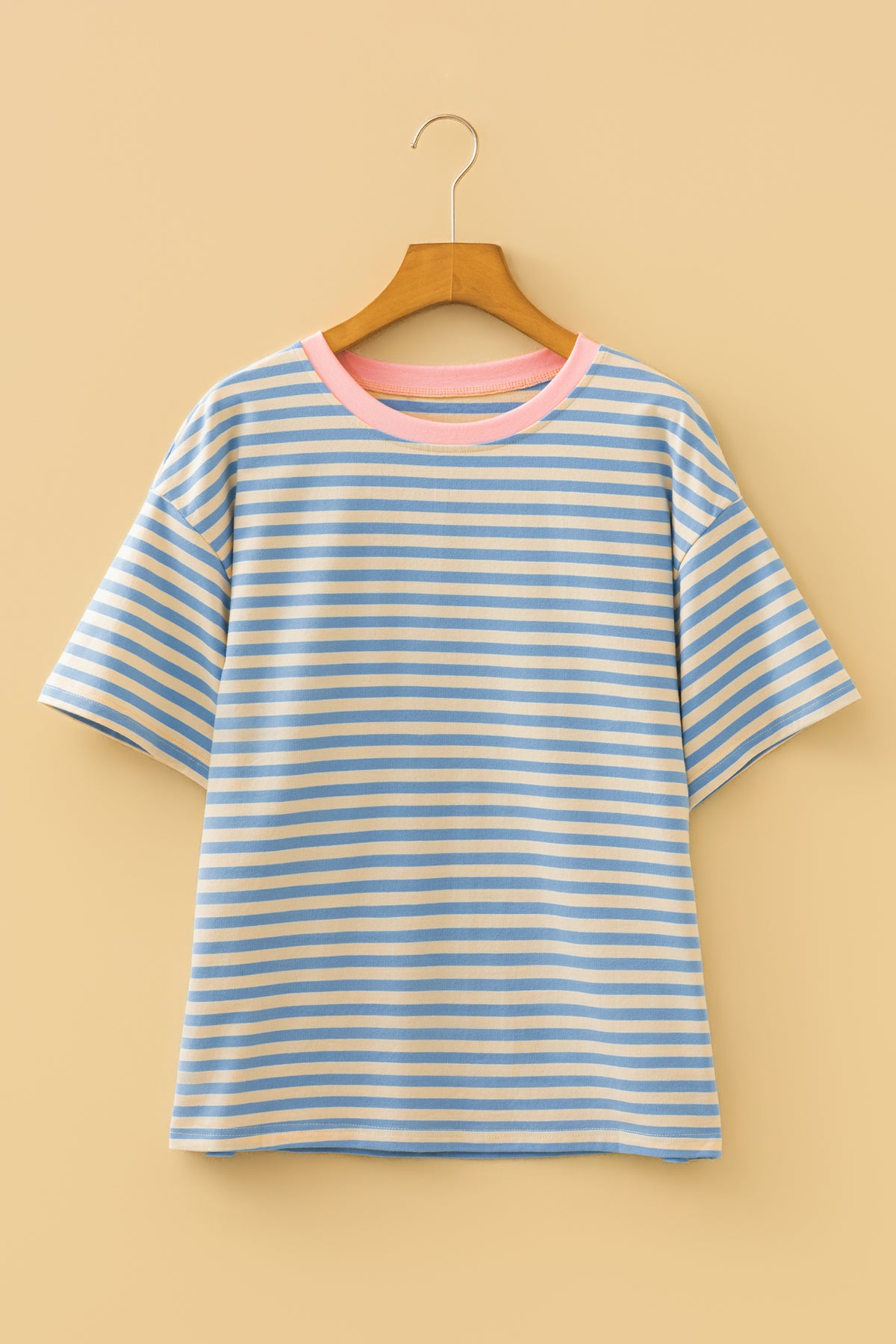 Stripe Crew Neck Drop Tee