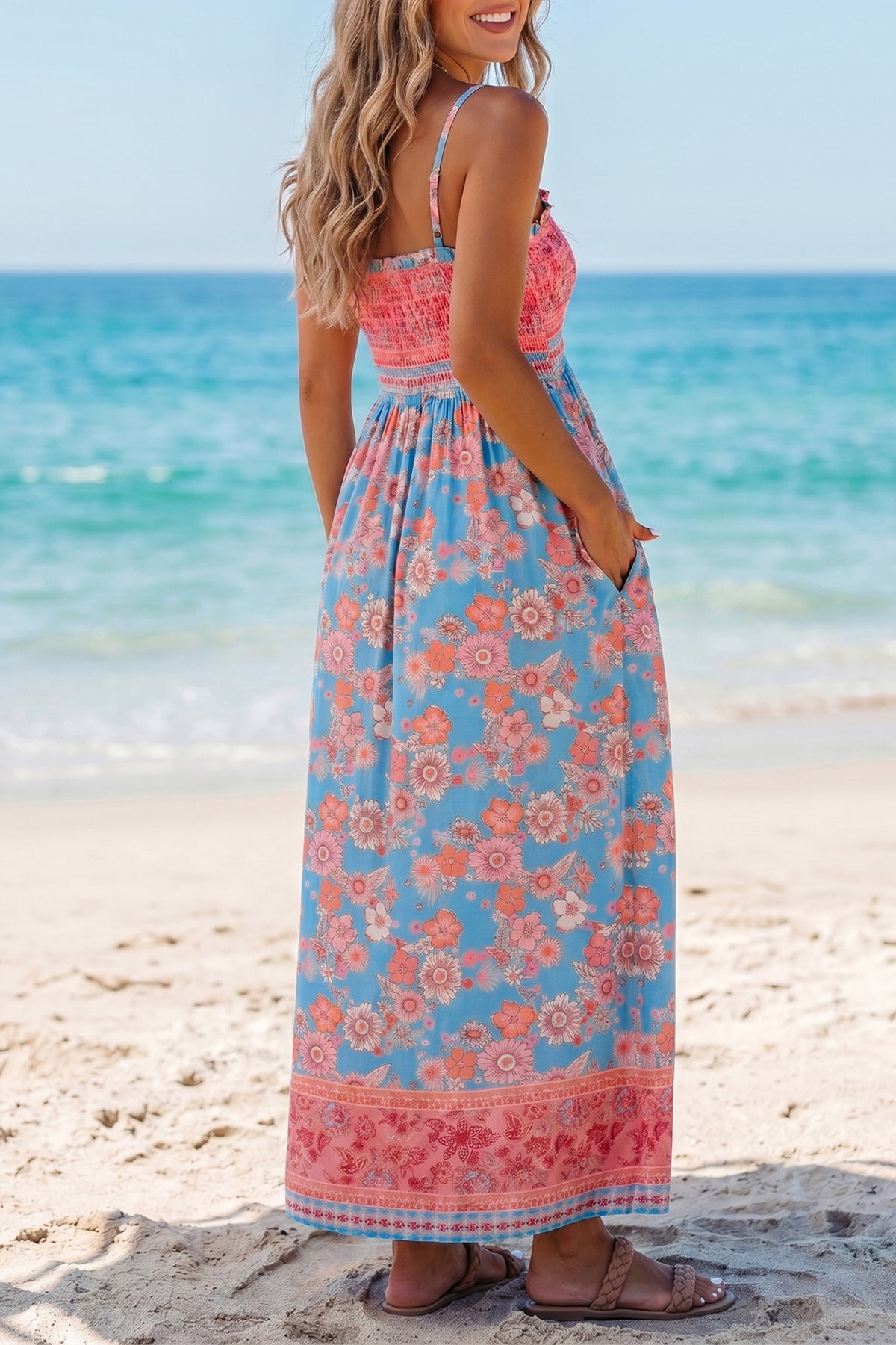 Bohemian Ethnic Maxi Floral Dress