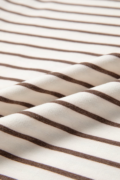 Stripe Ribbed Round Tank Top