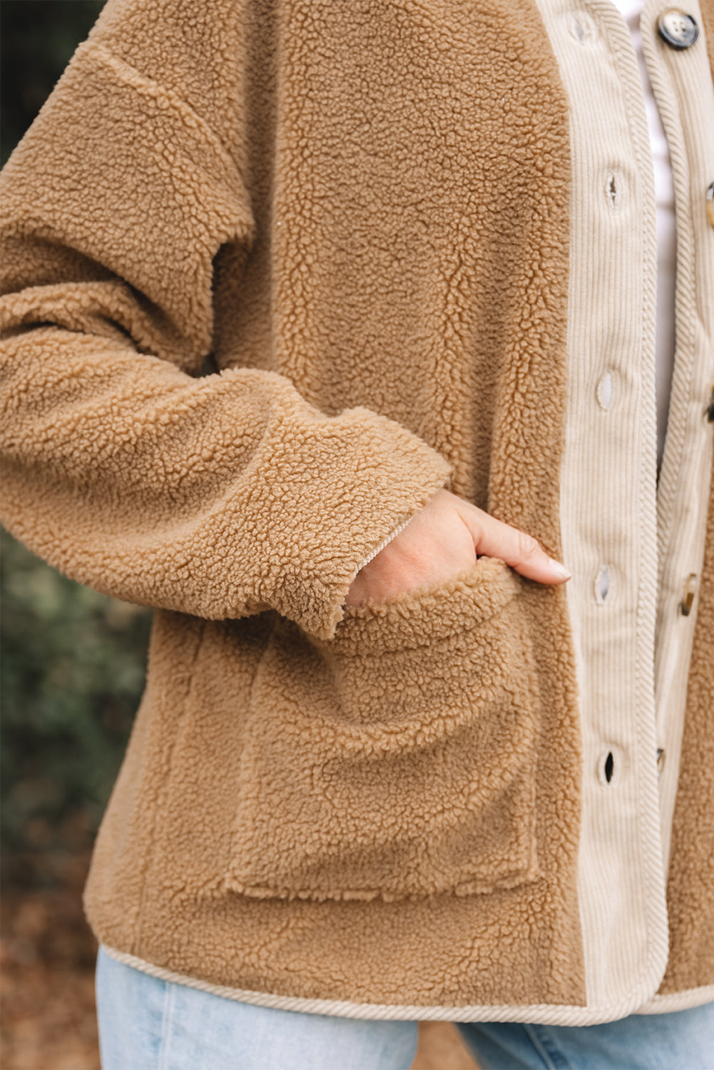 French Puffy Plush Corduroy Jackets