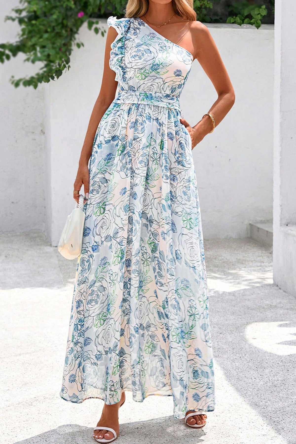 Ruffled One Maxi Floral Dress