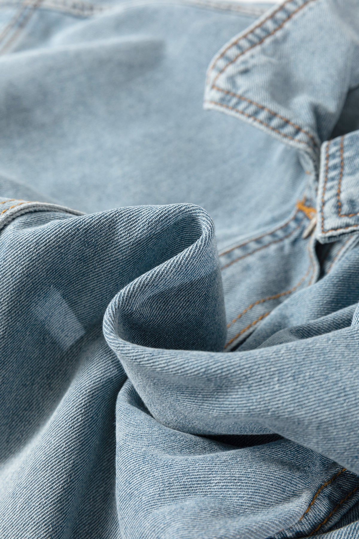 Draw-cord Hem Wash Denim Jackets