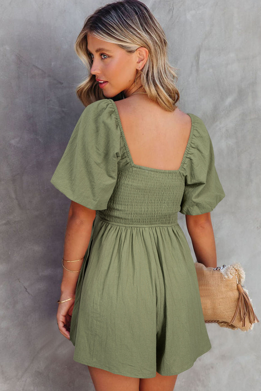 Puff Sleeve Jumpsuits & Rompers