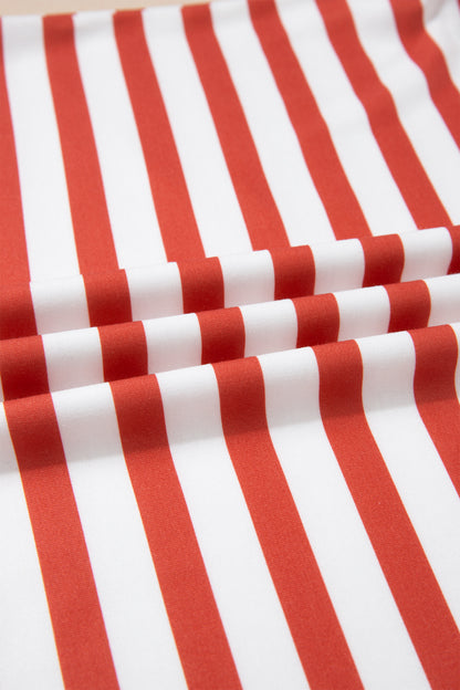 Stripe Short Bubble Sleeve Tee