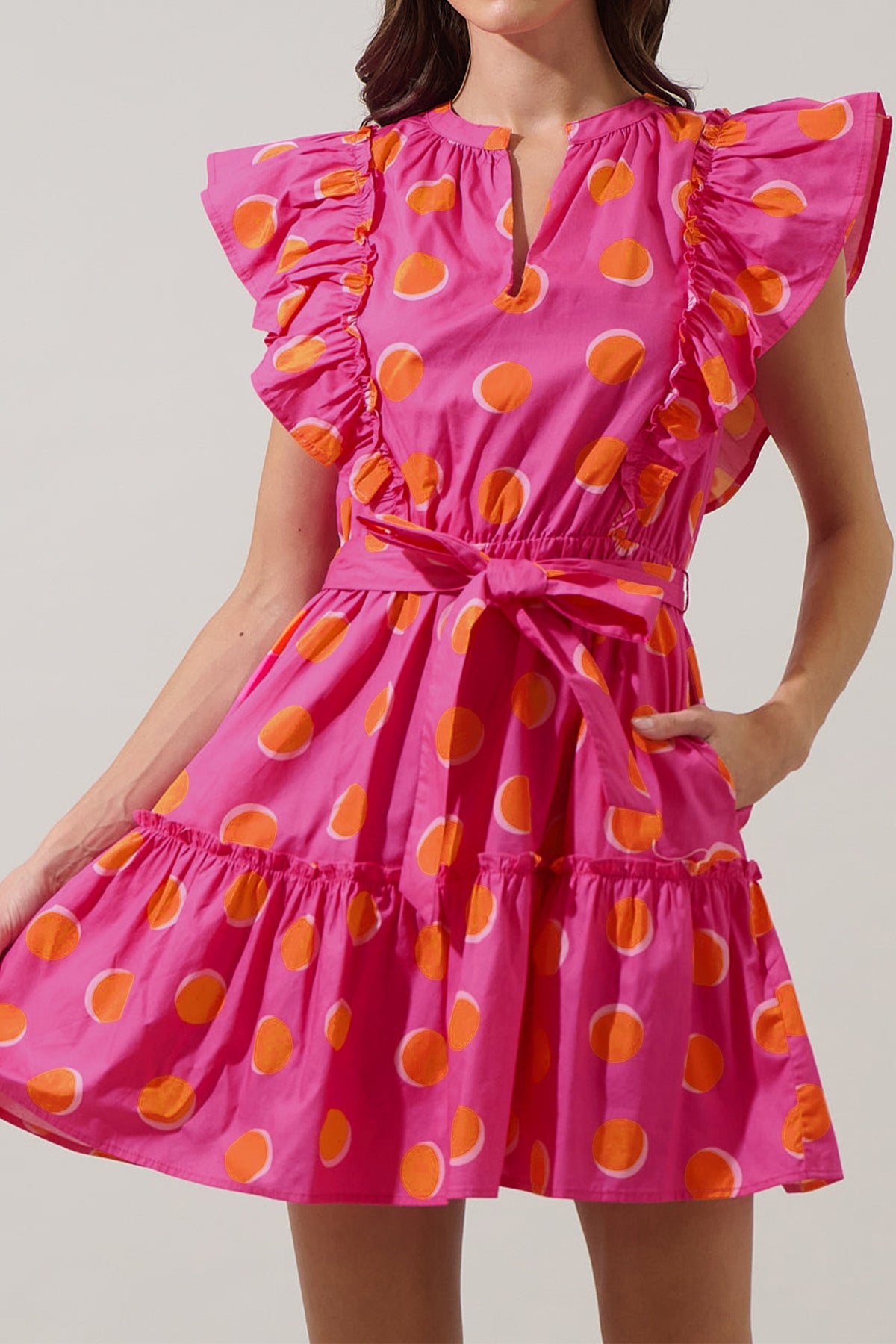 Polka Dot Ruffled Mini Dress