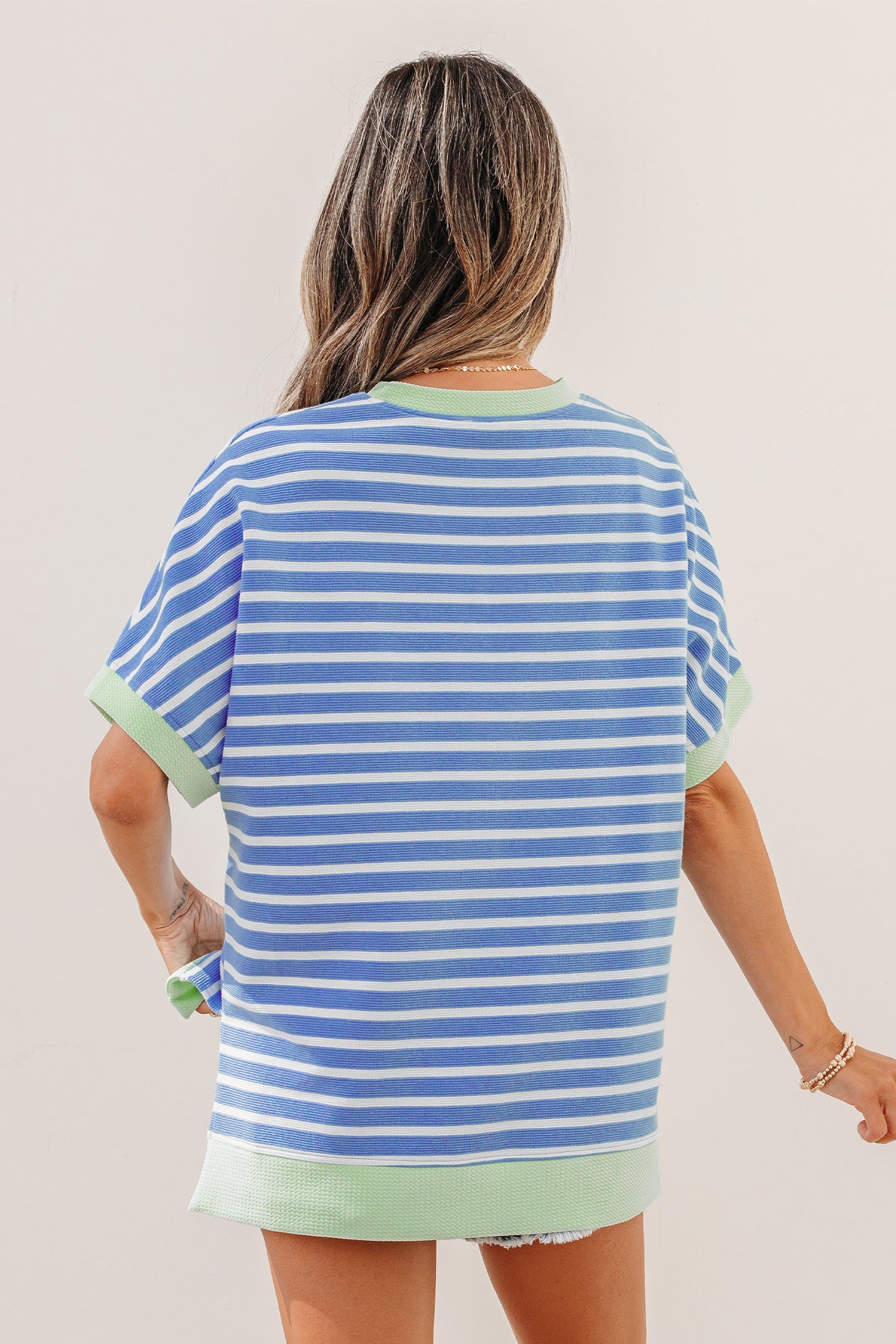 Stripe Short Sleeve Top Tee