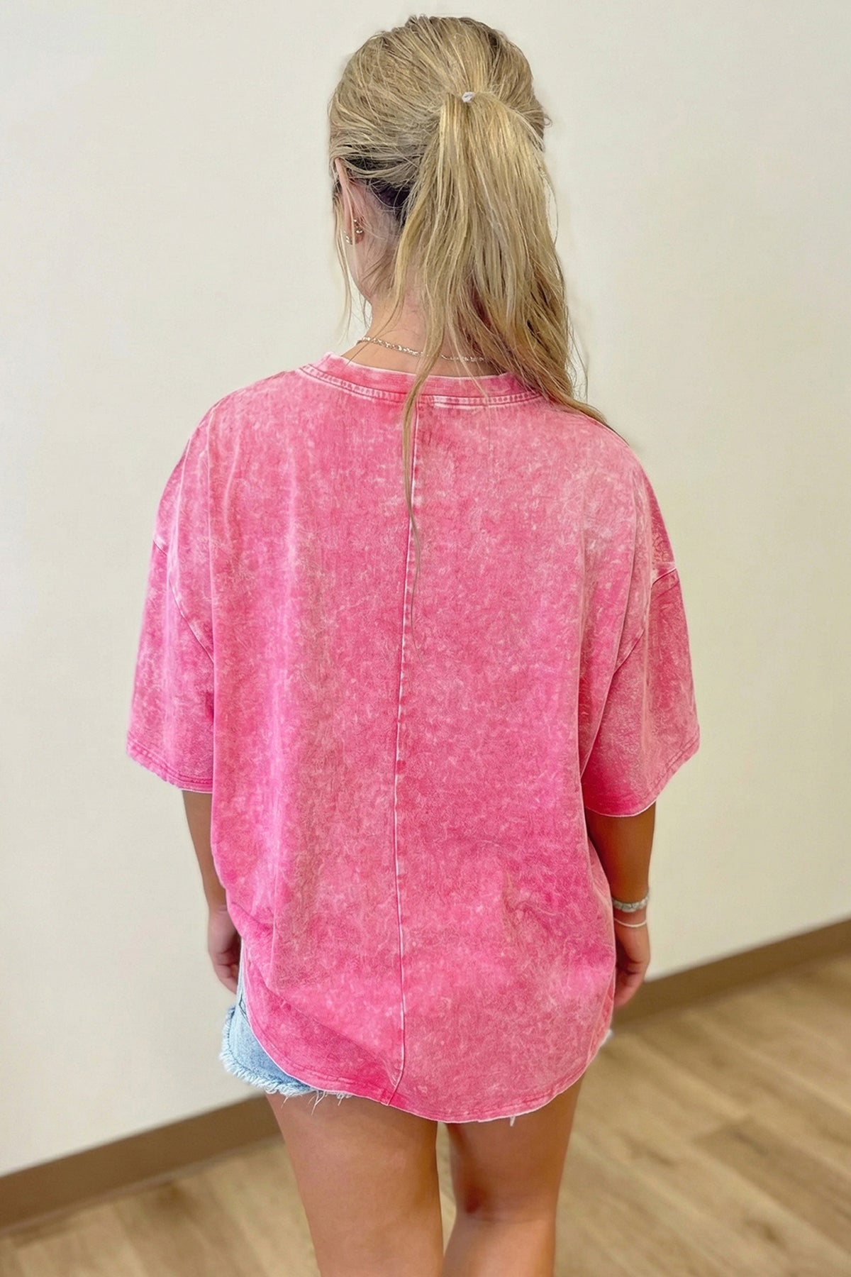 Color Cotton Washed Oversize Tee