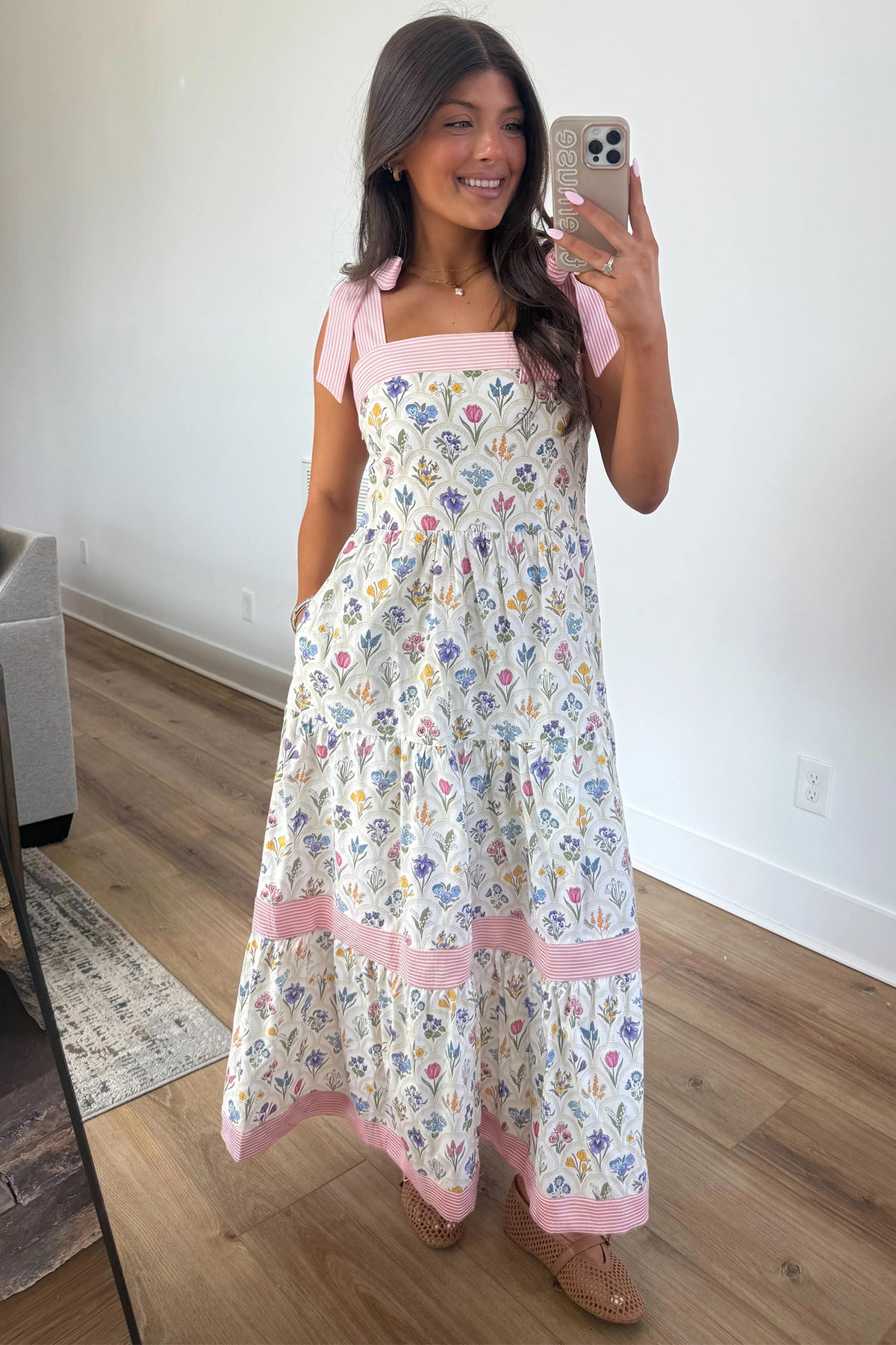 Striped Maxi Floral Dress