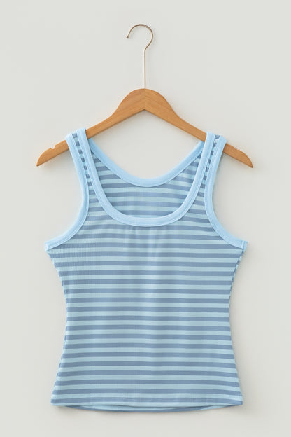 Stripe Ribbed Knit Tank Top