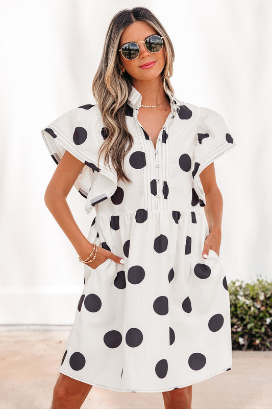 Polka Dot Ruffled Mini Dress