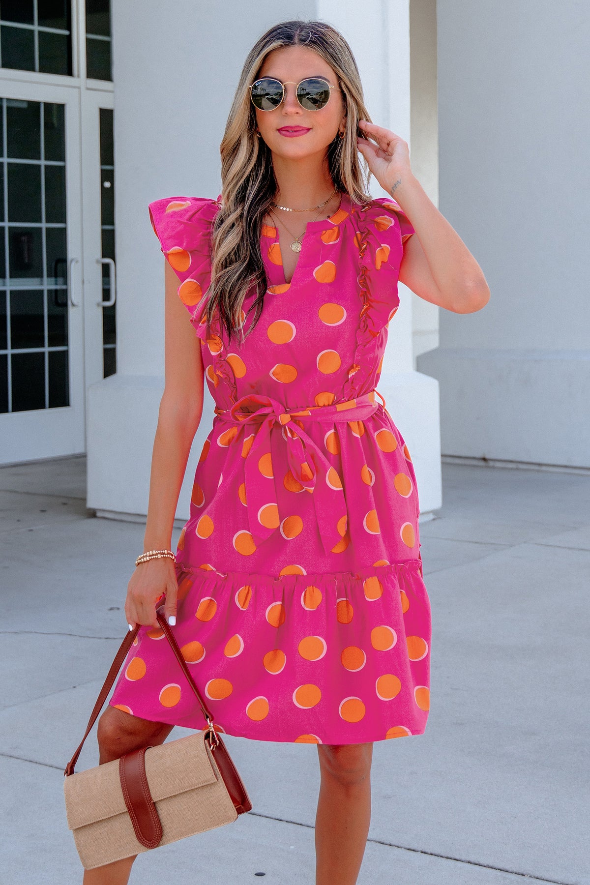 Polka Dot Ruffled Mini Dress
