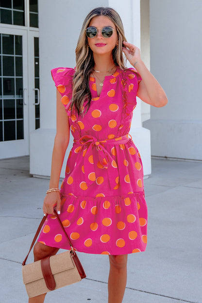 Polka Dot Ruffled Mini Dress