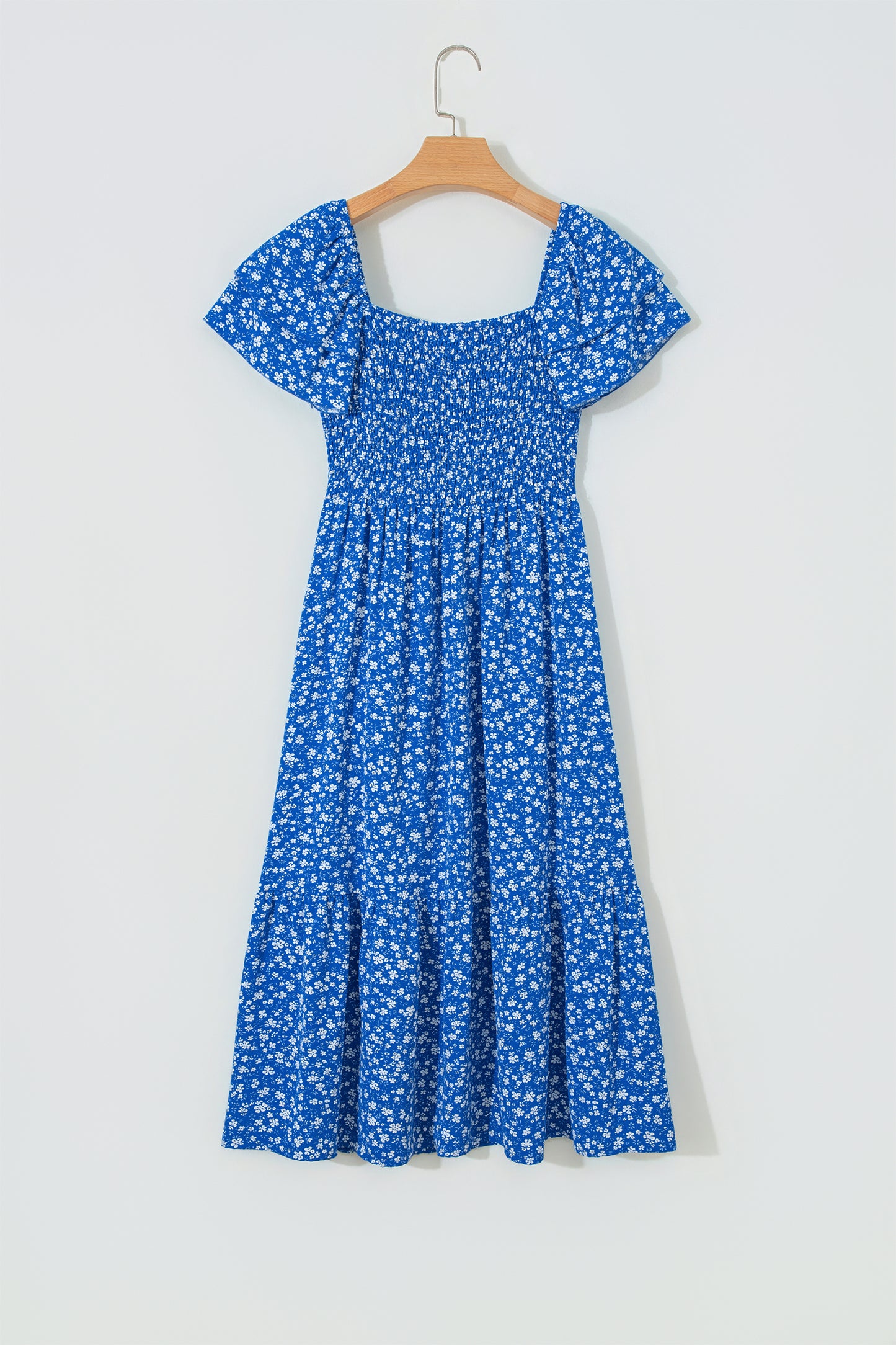 Ditsy Smocked Ruffle Floral Dress