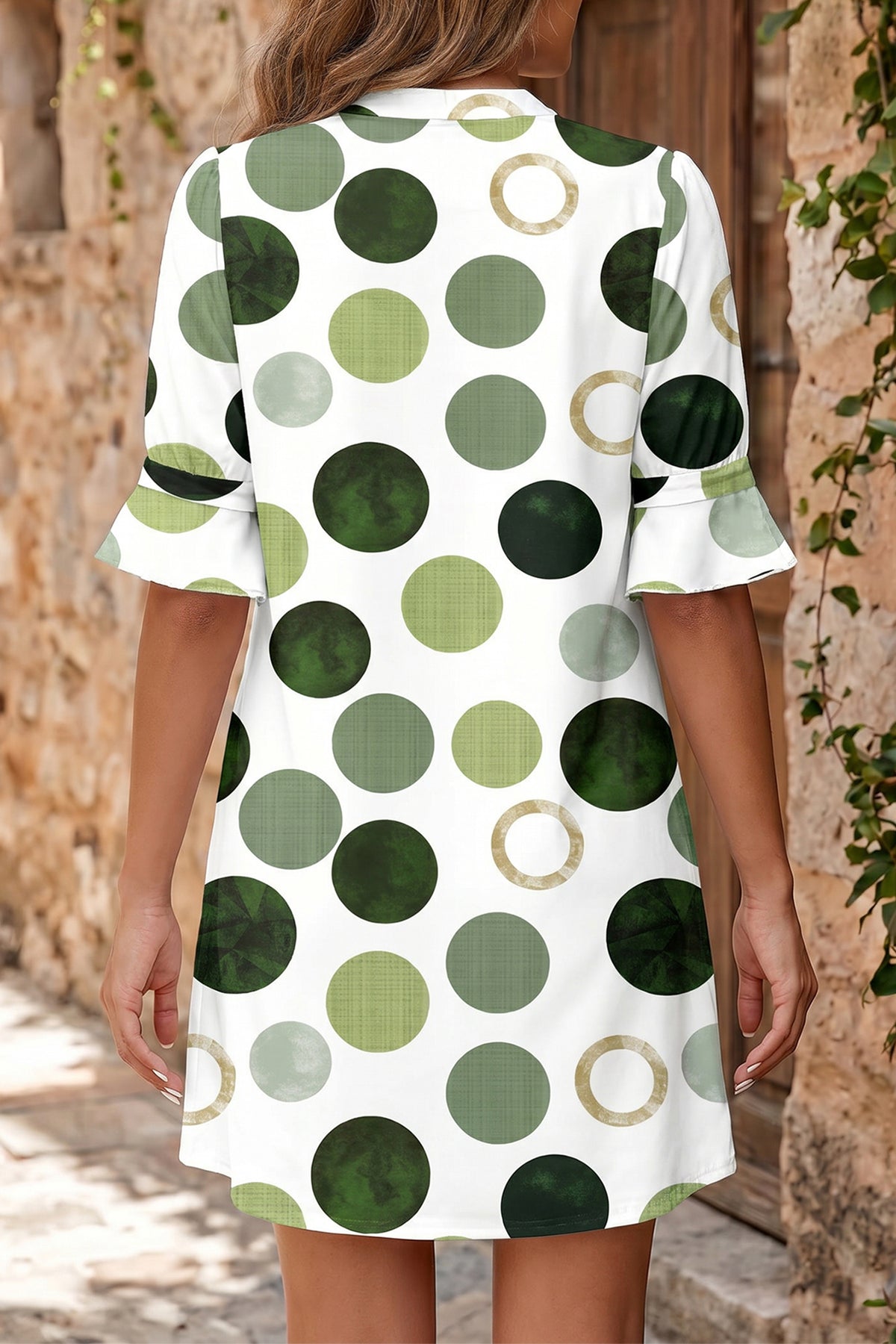 Polka Dot Flounced Mini Dress
