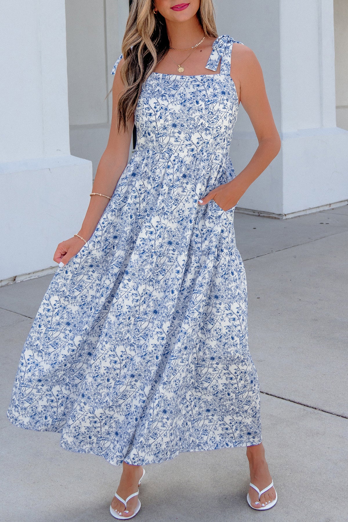 Floral Flared Maxi Dress