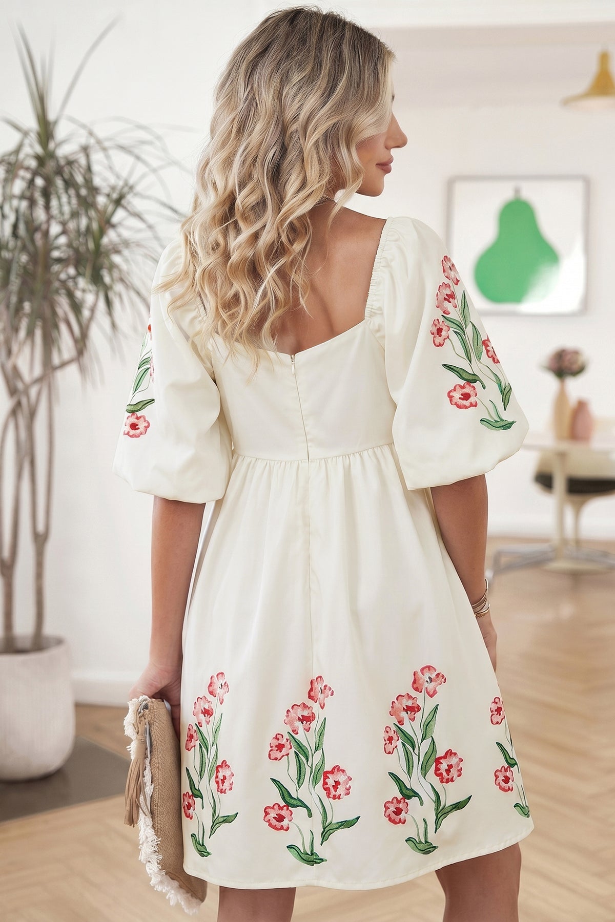 Floral Puff Sleeve Mini Dress
