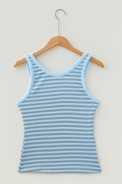 Stripe Ribbed Knit Tank Top