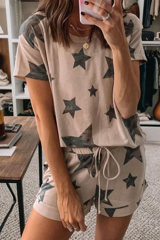 Camo Star Short Lounge Set