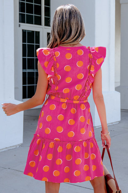 Polka Dot Ruffled Mini Dress