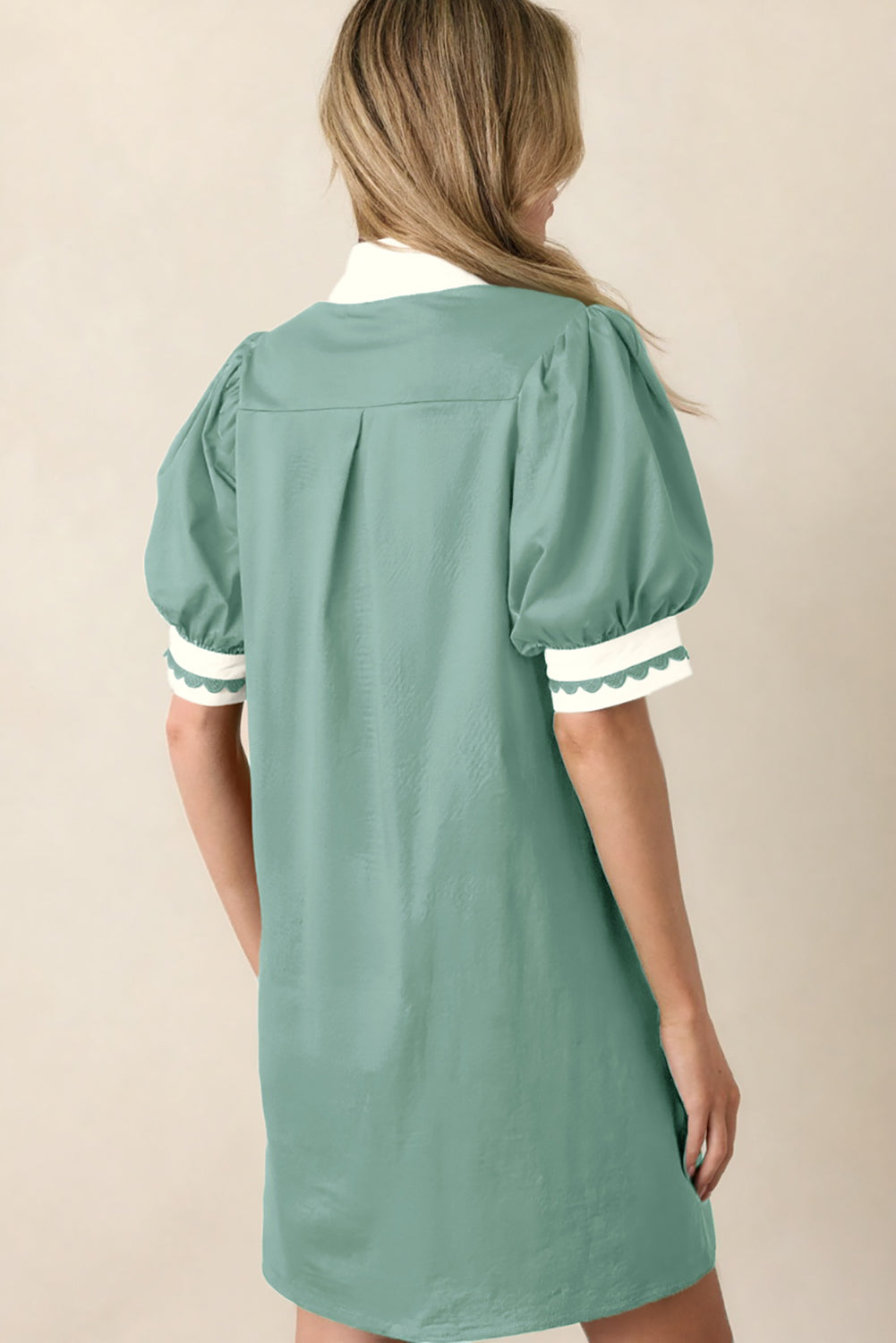 Scallop Color Block Mini Dress
