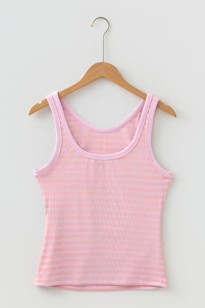Stripe Ribbed Knit Tank Top