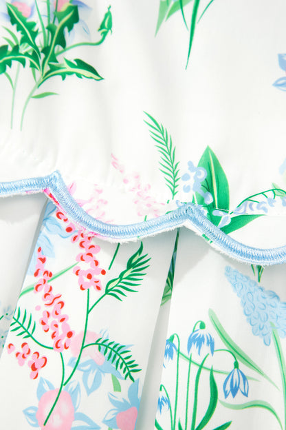 High Waist Midi Floral Dress