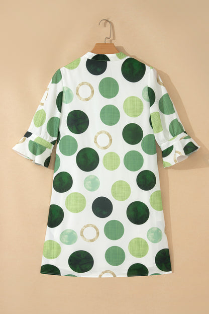 Polka Dot Flounced Mini Dress